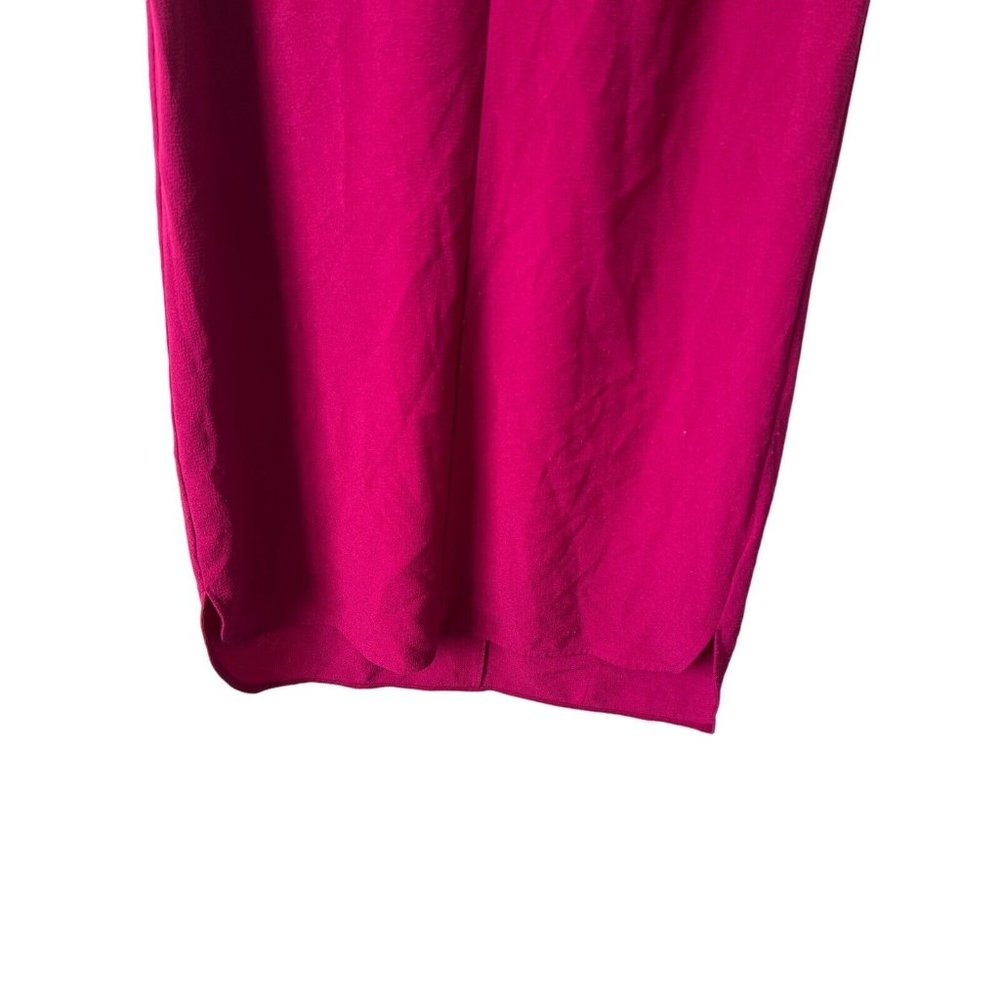 A New Day fuschia  Pink v neck cuffed sleeve Midi Sheath Dress size Medium - Picture 3 of 9
